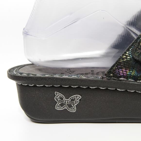 Alegria Carina Rainbow Irridescent Leather Thong Slip On Sandals Sz 37 US 7-7.5 - Picture 4 of 10